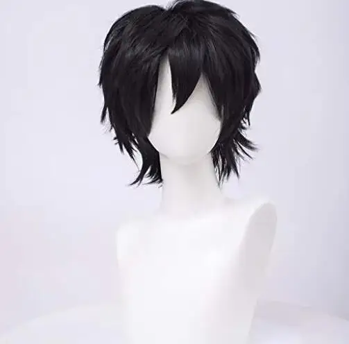 Black Wig Short Fashion Spiky Layered Anime Cosplay Wig Unisex Basic New Cosplayer Male Costume Wigs