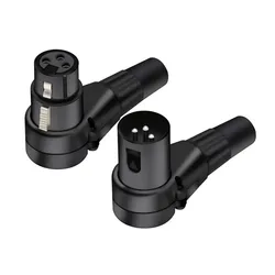 3 Pin Right Angle XLR Connector Male Female XLR 3Pin Socket Microphone Plug Audio Cable Amplificador de audio Audiophile Video