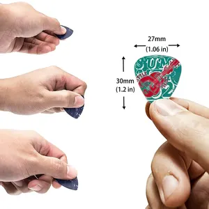 Gitar Seçtikleri bir kutuda 6 adet Serin Celuloid Gitar Seçtikleri, bir seçim Tutucu ile Benzersiz Gitar Hediye 6 Büyük satış, destek, bıçak, elektro gitar-no. 6