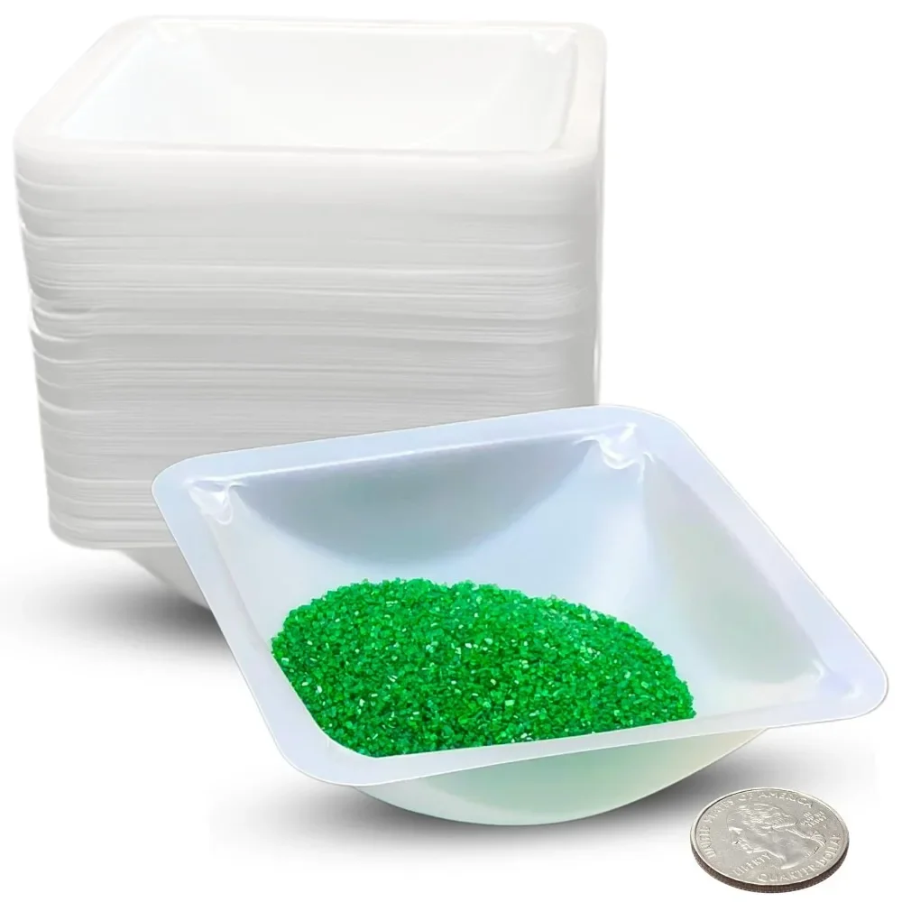 Weigh Boats Medium 100mL, 20 Pack Plastic Trays, Lab Scale Weighing Dishes