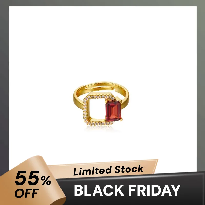 

Кольца из стерлингового серебра 925 пробы с натуральным гранатом, позолоченные 18 карат, с фианитом, распродажа, ограниченный запас, первый, получите