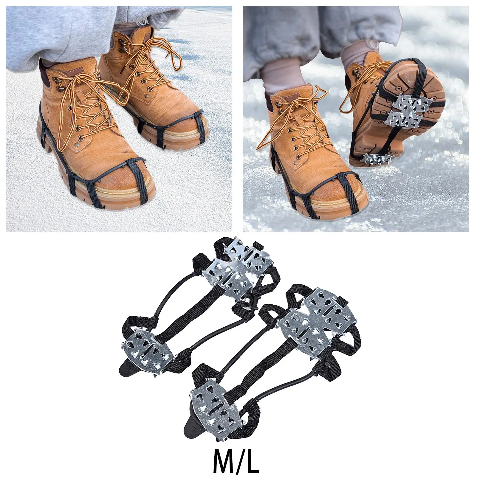 Grampos de gelo crampons calçados sapato cobre apertos de neve gelo neve tração chuteiras para pesca no gelo ao ar livre jogging caminhadas caminhada