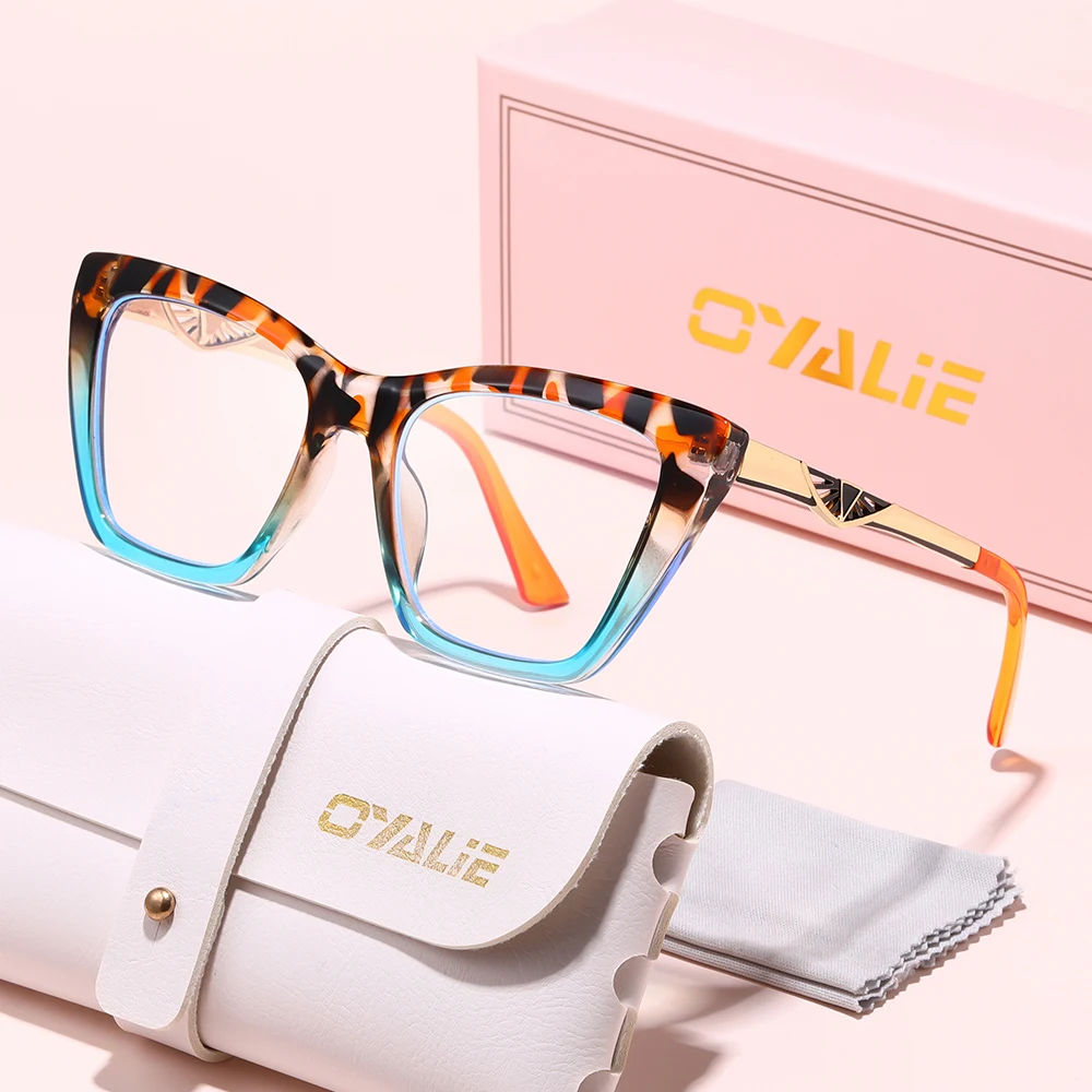 Oyalie Cat-Eye Style Glasses, Available in Multiple Colors, with Exquisite Metal Embellishments That Are Super Eye-Catching, Suitable for Pairing with Clothing Accessories in Various Occasions