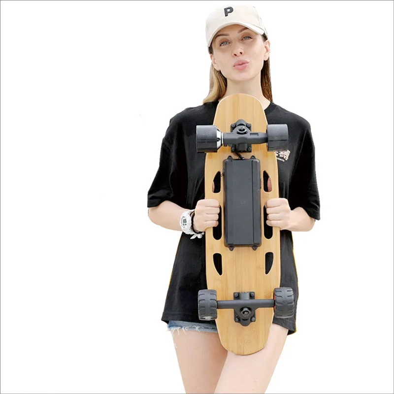 For OEM/ODM 15km electric skateboard four-wheel 24V single drive electric remote control scooter