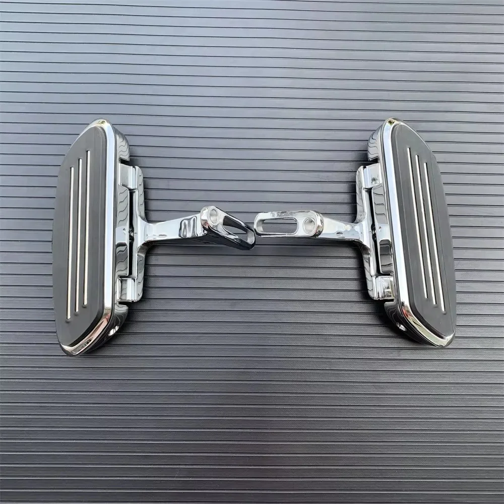 Bracket Floorboard Cruiser Pedal Rear Rubber Aluminum Chrome Rest Passenger Universal Peg Foot Footrest Motorcycle