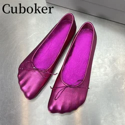 2023 Spring Autumn Runway Short Heels Five Toes Shoes Leather Women's shoes Dress Party Shoes Bow Knot Loafers Shoes Women mujer