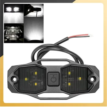 12v White Roll Bar Mount LED Dome Light Rock Light With Switch For Polaris RZR UTV/ATV 4WD Replace Car Accessories 4.2x1.9inch