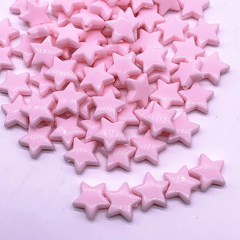 50pcs14mm Colourful Faceted Five-pointed Star Acrylic Loose Spacer Beads for Jewelry Making DIY Accessories