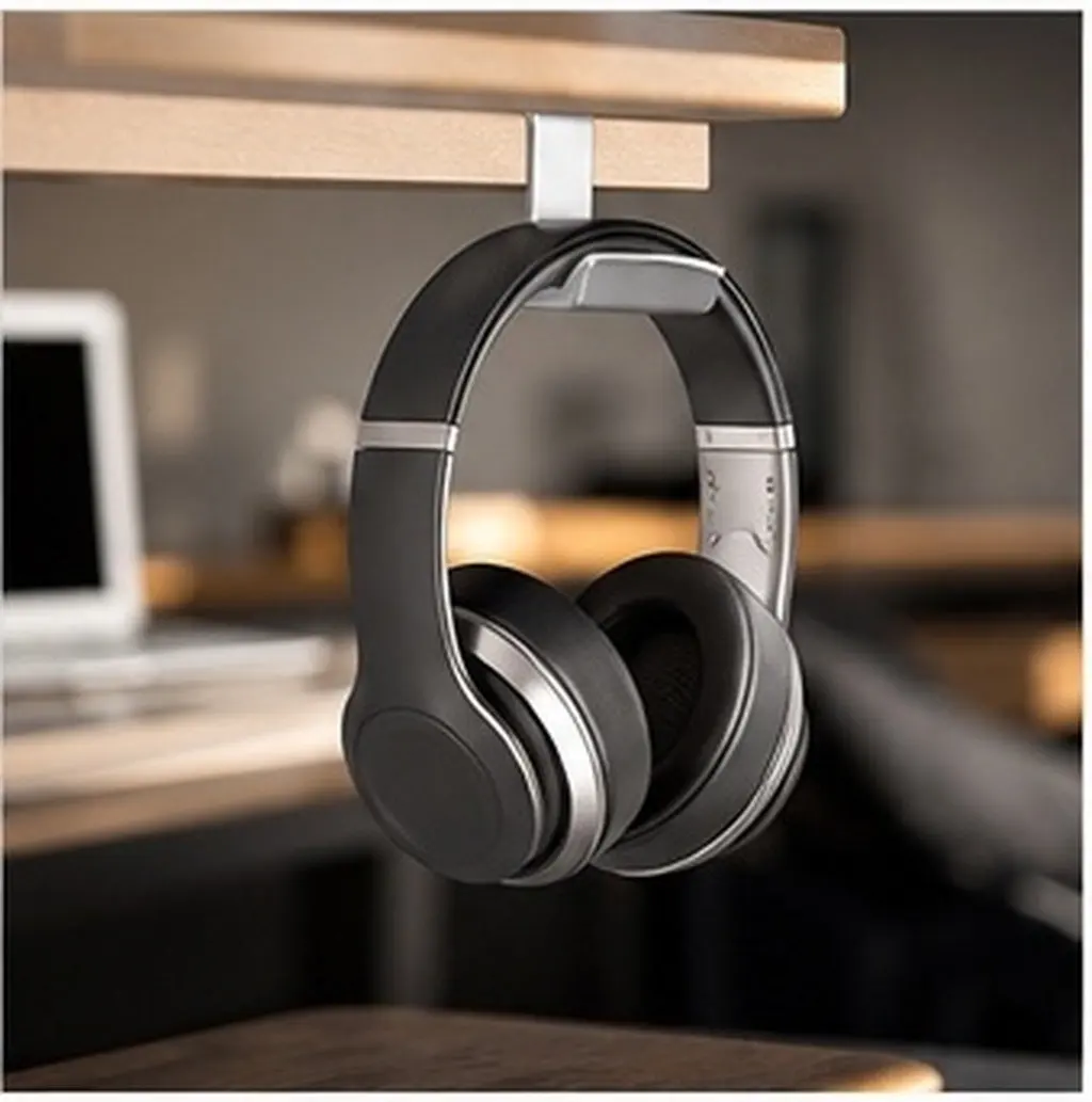 Headphone Rack Aluminum Alloy Headset Stand Holder Silicone Base Easy Install Adhesive Gaming Pc Desk Hook Holder Multiple