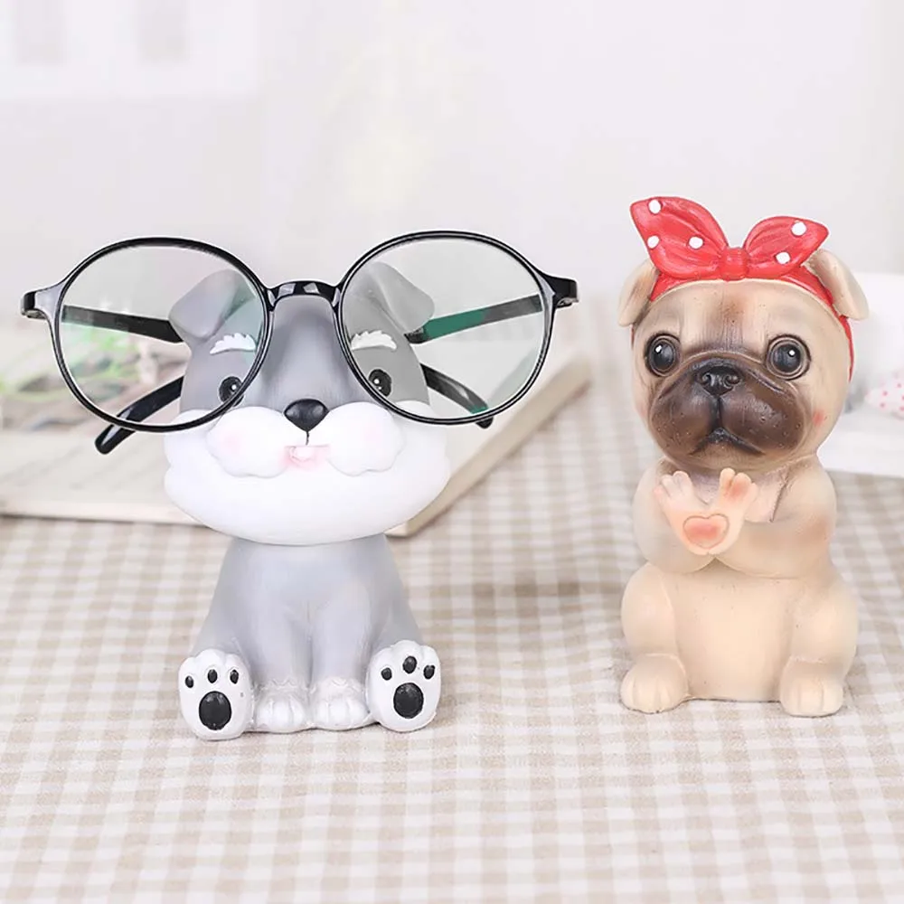 

Glasses Storage Rack Japanese Resin Craft Dog Trinket Three Dimensional Vivid Home Bedroom Desk Decoration Holiday Halloween