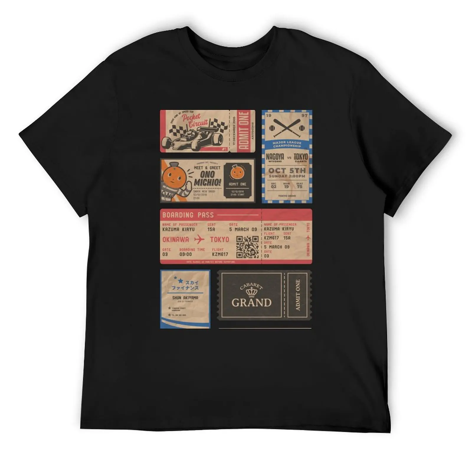 

vintage tickets (yakuza / ryu ga gotoku) T-Shirt vintage anime shirt sublime vintage cotton t shirt men