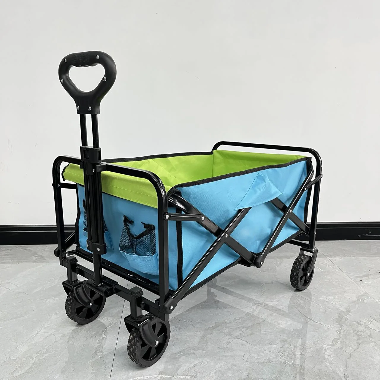 Custom camping folding wagon cart outdoor portable shopping picnic trolley multi-functional folding cart