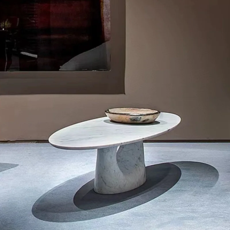 

Italian natural marble oval oval coffee table long dining table