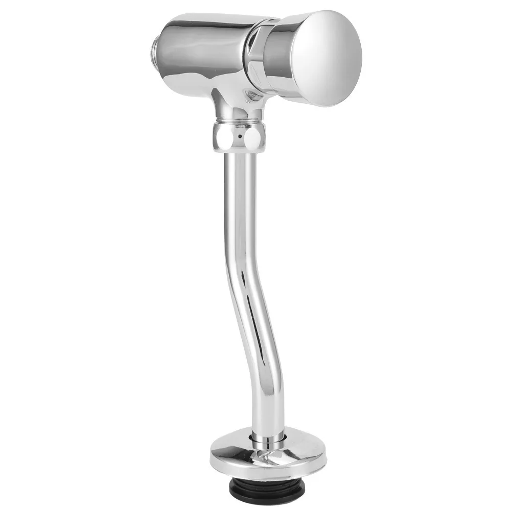 Copper Urinal Flush Valve Wall Mounted Hand Press Type Flushometer Set Copper Material 4-8 Second Delay Manual Flush Valve