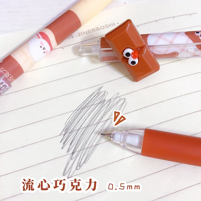 Crayons mécaniques automatiques au chocolat Kawaii, bureau mignon, fournitures scolaires, esthétique azole, 0.5mm