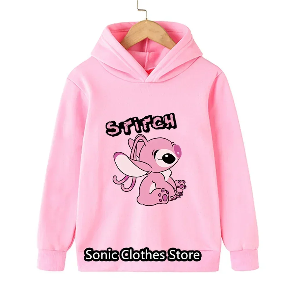 Funny Anime Disney Stitch Hoodie Children Cartoon Clothes Kid Girl Boy Lilo and Stitch Sweatshirt Manga Hoody Baby Casual Tops