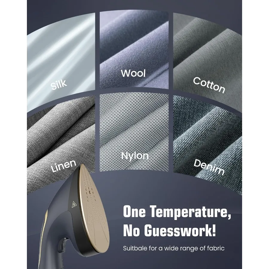 Żelazko parowe 2w1 do usuwania zmarszczek z ubrań, 1200W, ręczny, mocny parownik do tkanin z funkcją parowania na krótki czas, ceramiczny.