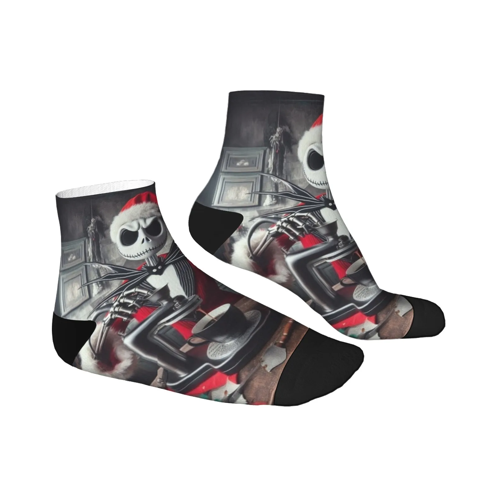 

1 Pair The Nightmare Before Christmas Jack Socks - Moisture-Wicking,Elastic Cuffs - Customizable-for Daily & Festive/Casual Wear