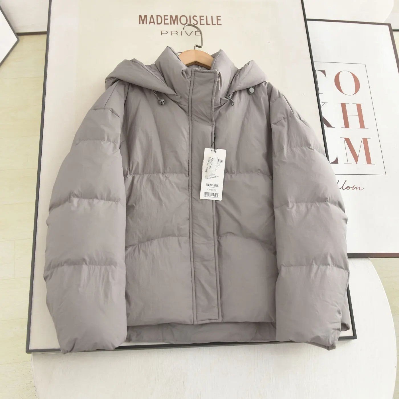 

Женская модная верхняя одежда McSystem 90: Новая зимняя свободная повседневная куртка-пуховик с капюшоном, белая, с наполнителем из утиного пуха