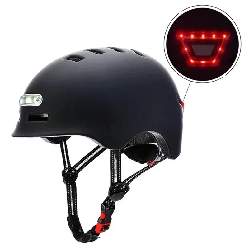 Ubran Helmet With Light Warning Integrated Bicycle Balance Car Helmet Outdoor Sports Electric Car Scooter Riding Cap  Safety Cap