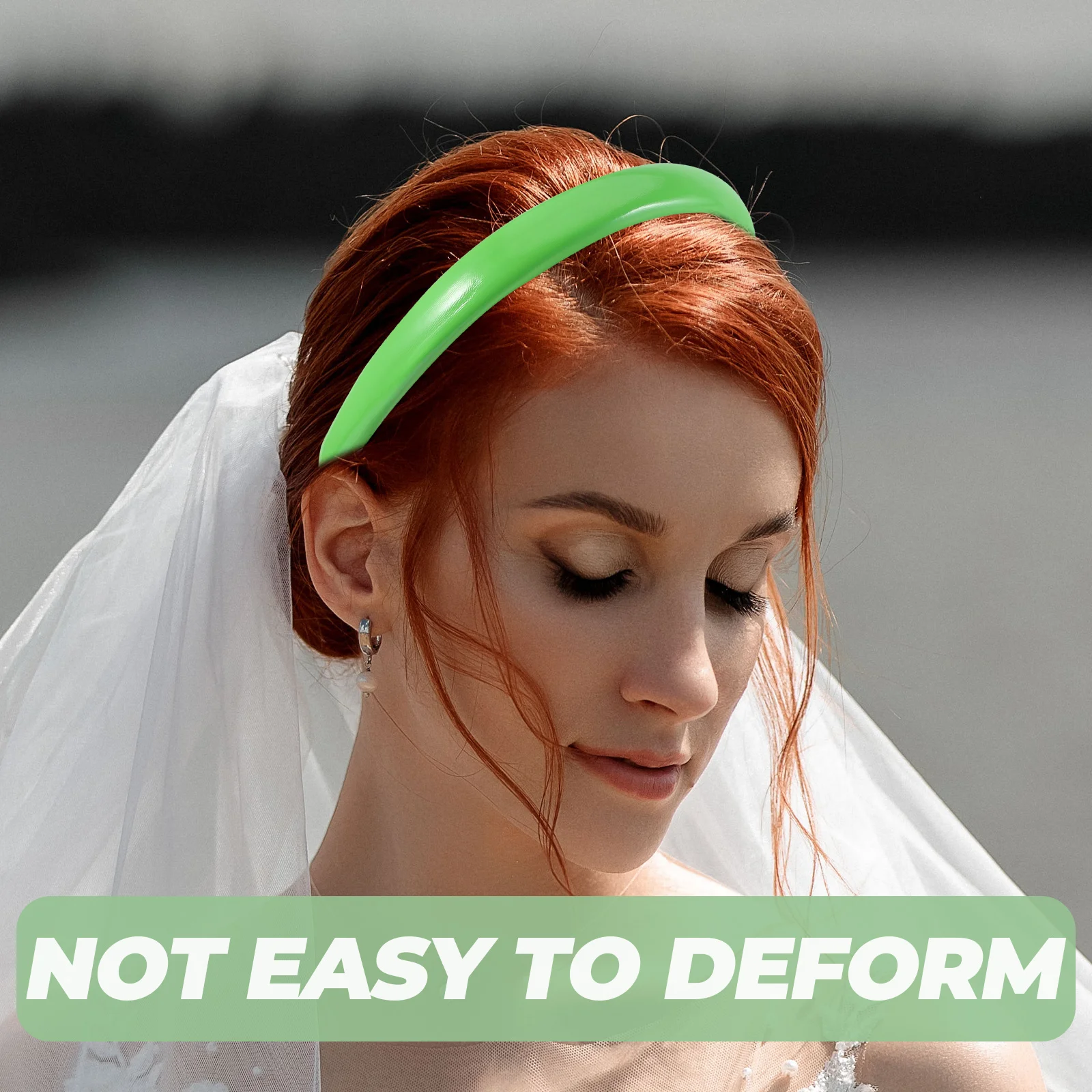 

Pu Wide Brim Headbands Non Slip Solid Color Lightweight Women Hair Accessories Daily Wear Party Halloween Cosplay Green