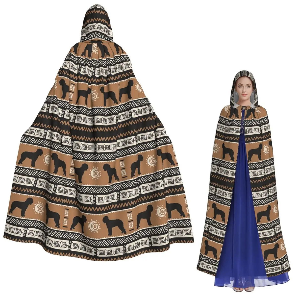 

Boho Dogs Lagotto Romagnolo Sunset Long Hooded Cloak Witch Medieval Costume Cosplay Cape HalloweenCoat Adult Unisex