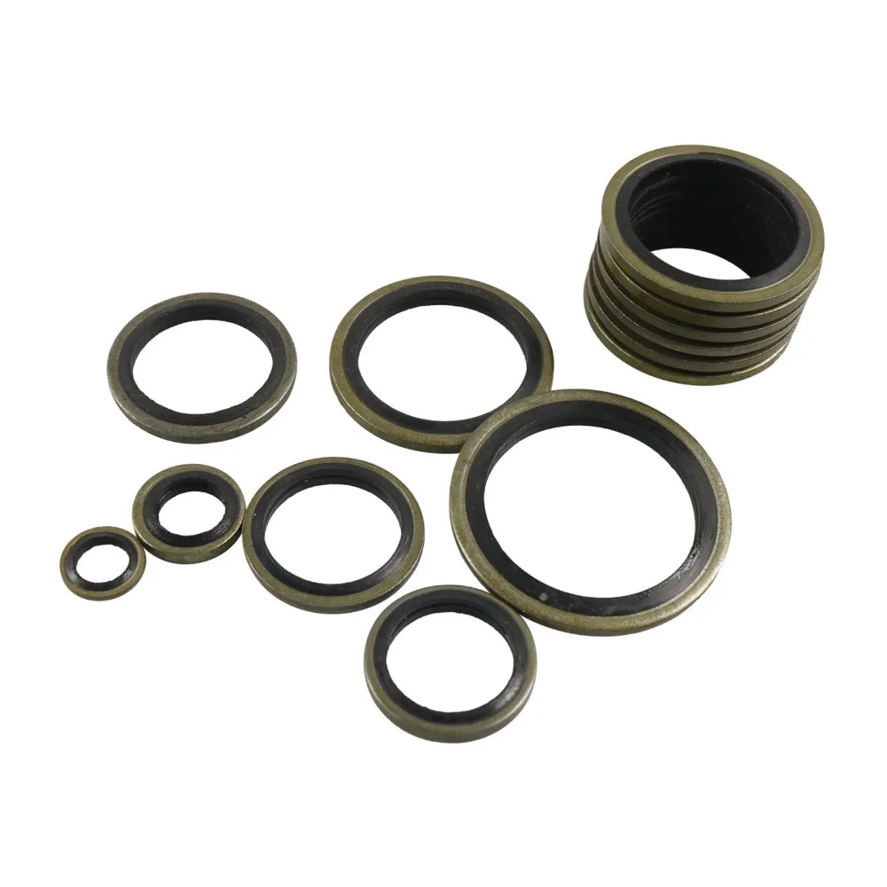 110pcs Convenient Rubber Metal Bonded Oil Seal Washer Durable Versatile Rubber Bonded Seal Oil Drain Plug Gasket Automotive Use