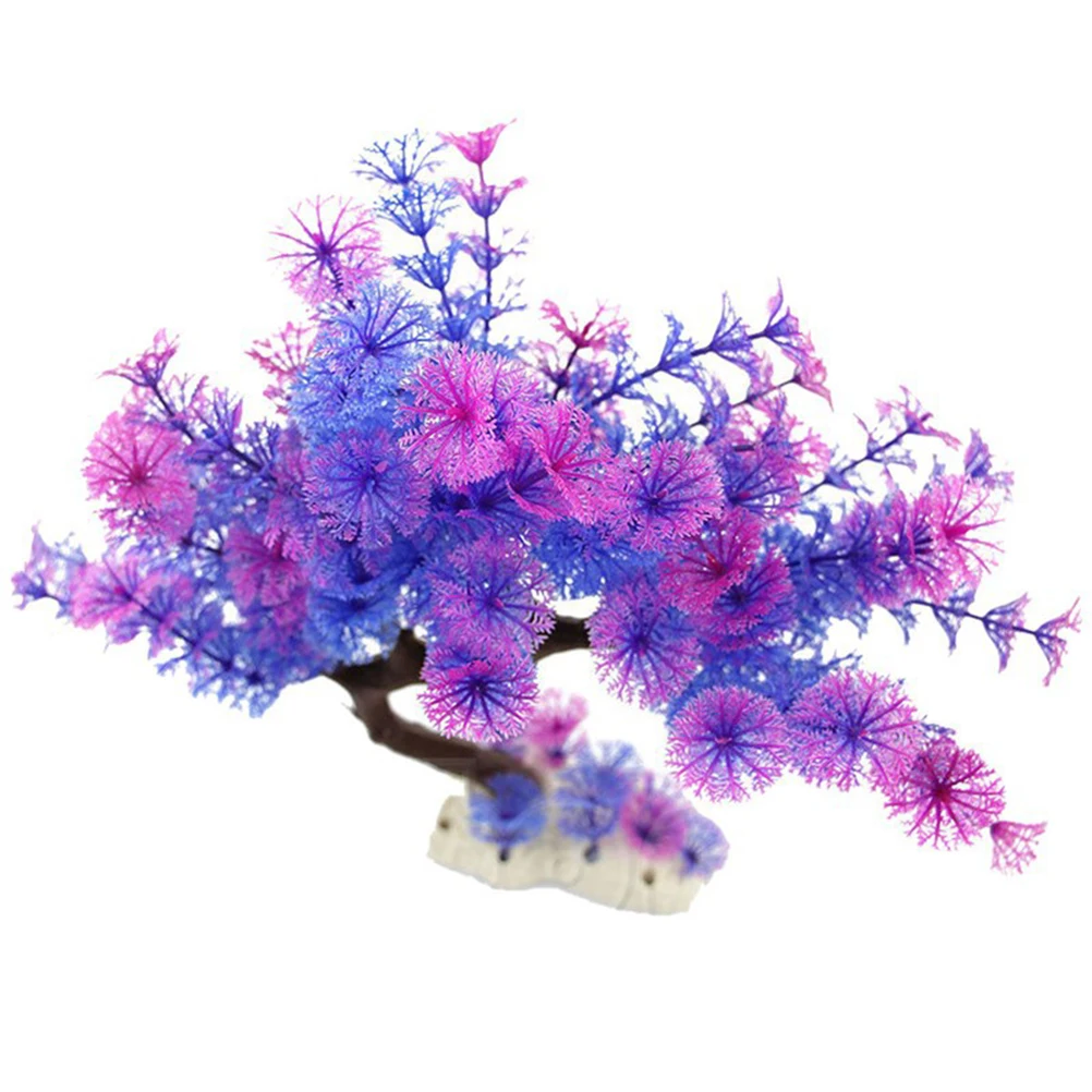 

Plastic Flower Tree Aquarium Plants Fish Tank Decoration Artificial Plants for Fresh Salt Water Easy Washing No Toxic