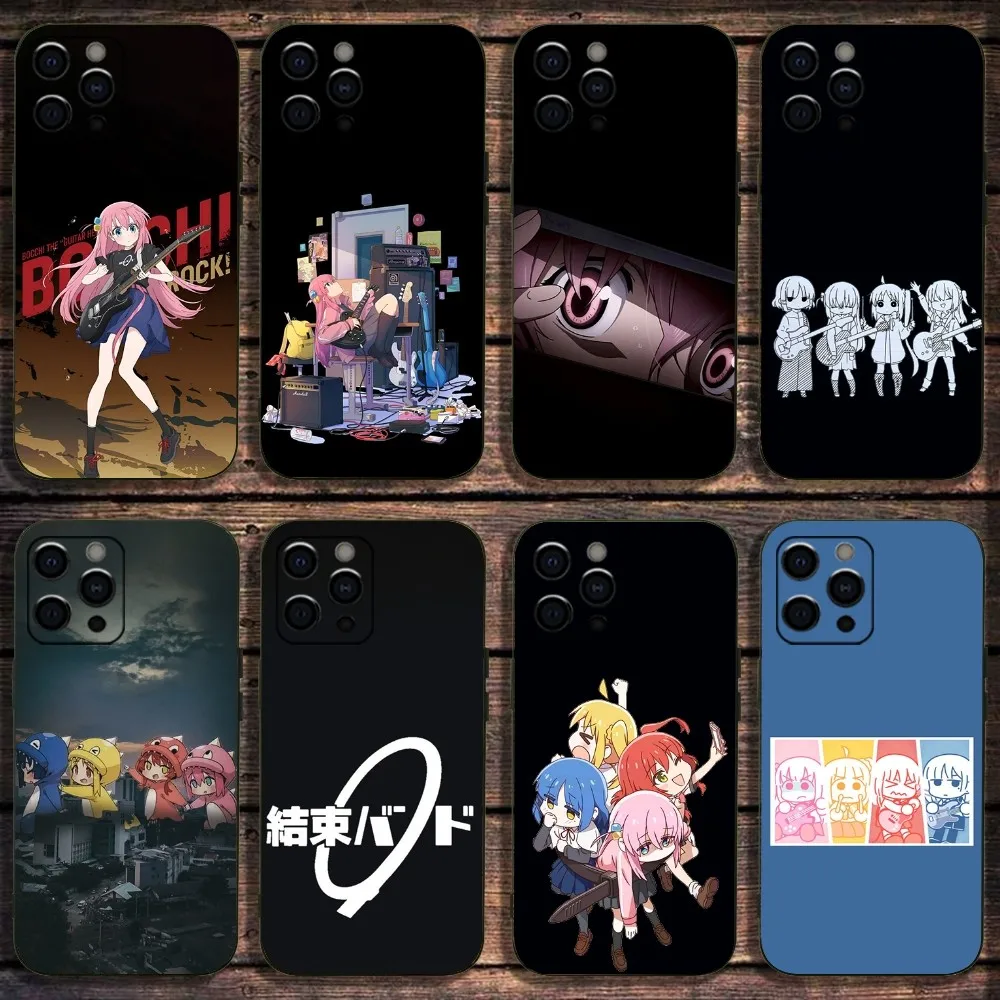 Anime B-Bocchi The R-Rock Phone Case For Apple iPhone 15,14,13,12,11,Pro,X,XS,Max,XR,Plus,Mini Soft Black Cover