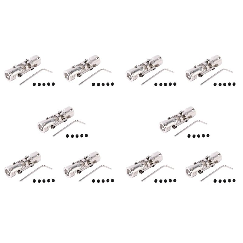 

10X Rc Double Universal Joint Cardan Joint Gimbal Couplings With Screw,6X6mm