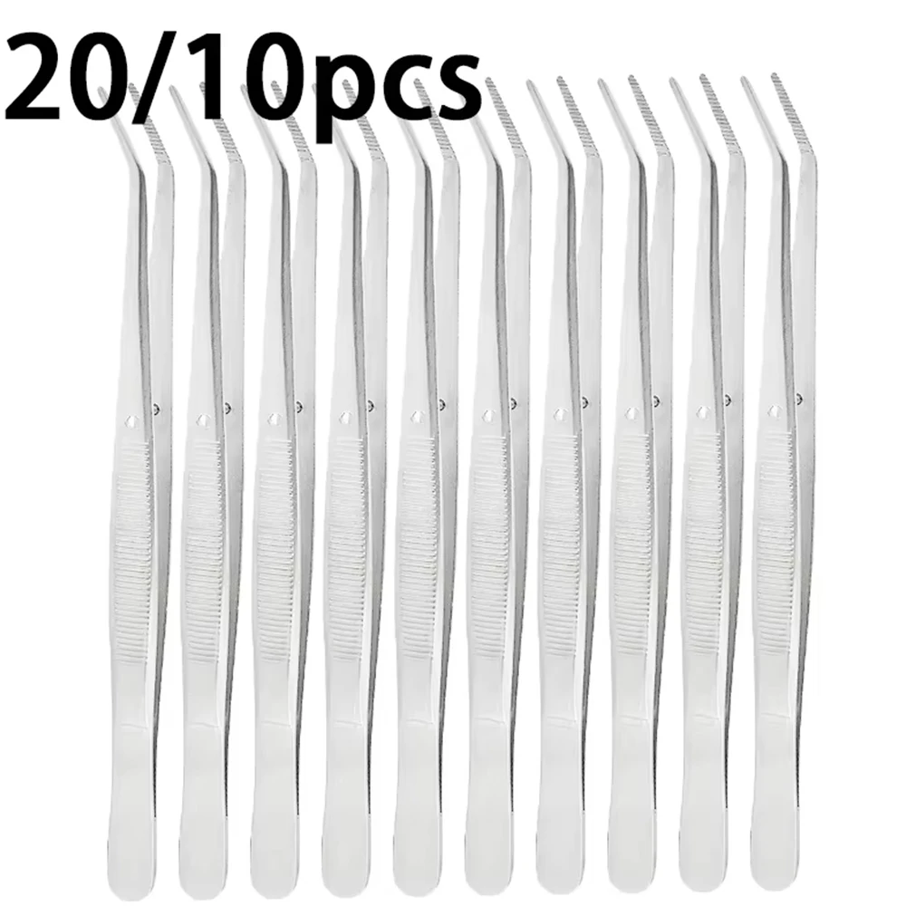 10-20PCS Stainless Steel Dental Cotton Tweezers Filling Clip Nail Art Nippers for Professional Medical Surgical Instruments