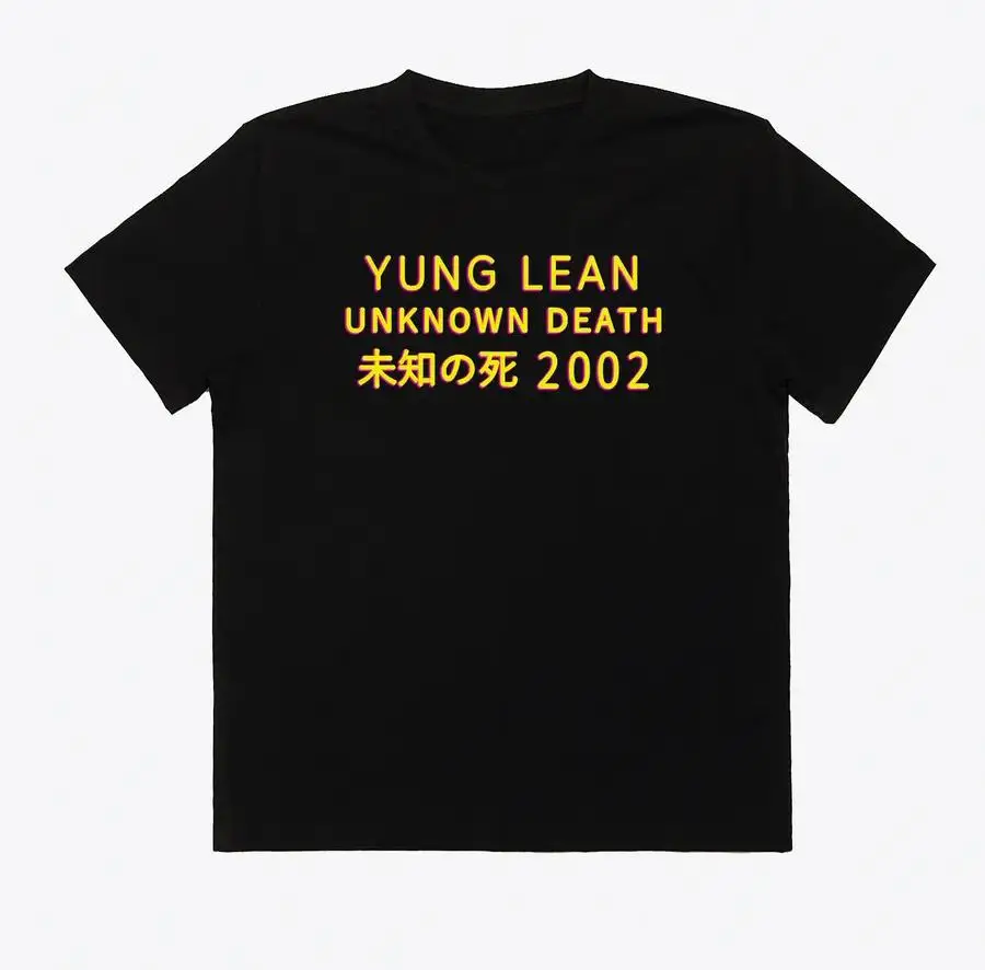 Camiseta de la gira del álbum Yung Lean Unknown Death 2002, camisetas informales de manga corta a la moda para hombre, camiseta Unisex de alta calidad