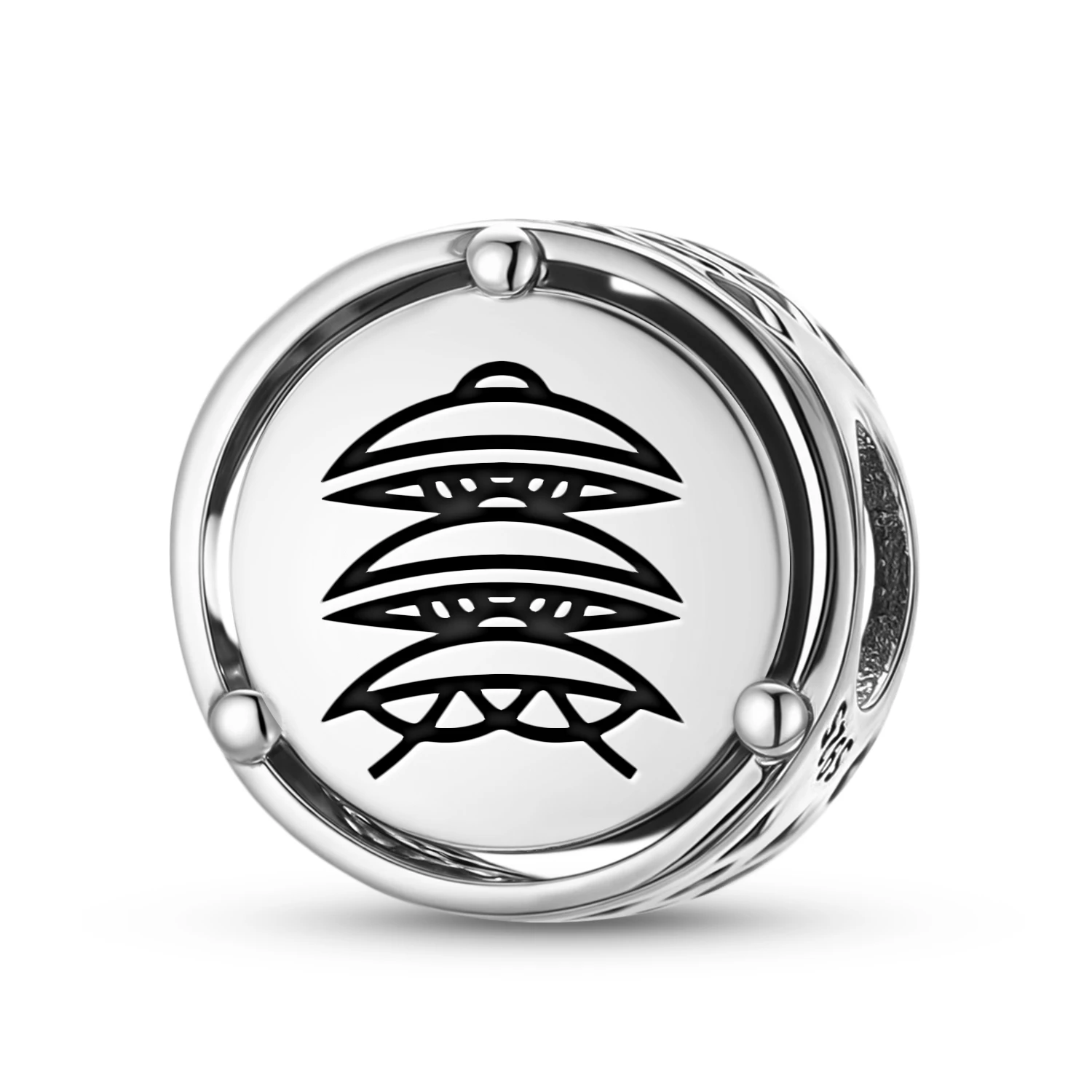 Abalorio japonés Mibu de Plata de Ley 925 con símbolo compatible con Pulsera Original, accesorios de joyería Diy, cuentas familiares