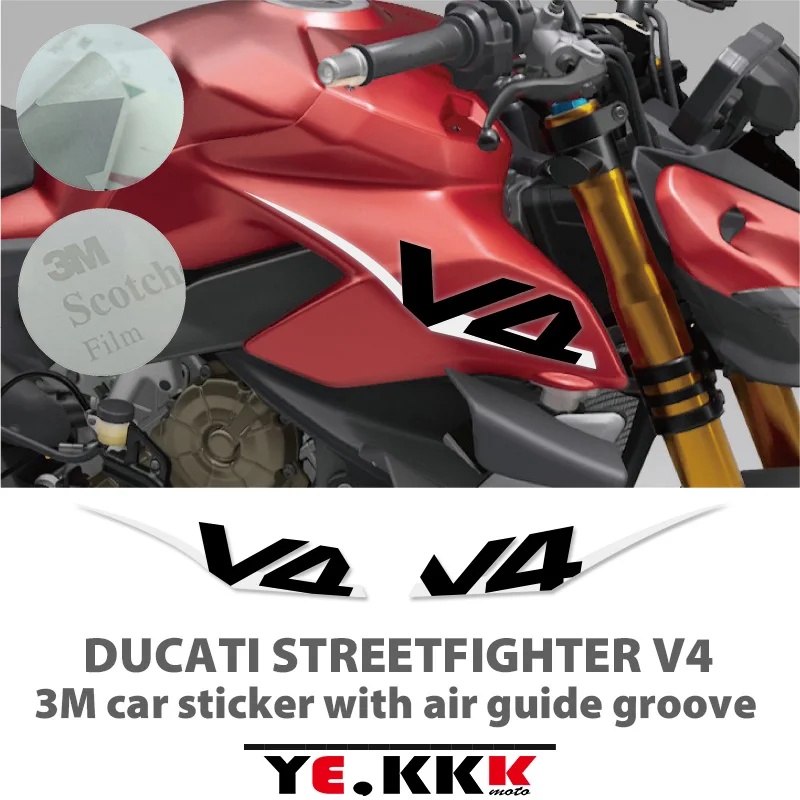 

For Ducati STREETFIGHTER V4 Side Panel 3M Sticker with Air Guide Groove Special Custom Style Decal Stickers High Quality