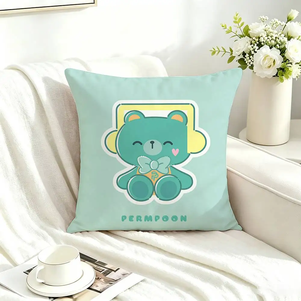 F-Famous Thai Drama Studio GMMTV Mascot  Square Double-Sided printed Pillow Case Bedroom Bedside Pillow Sofa Cushion Cover