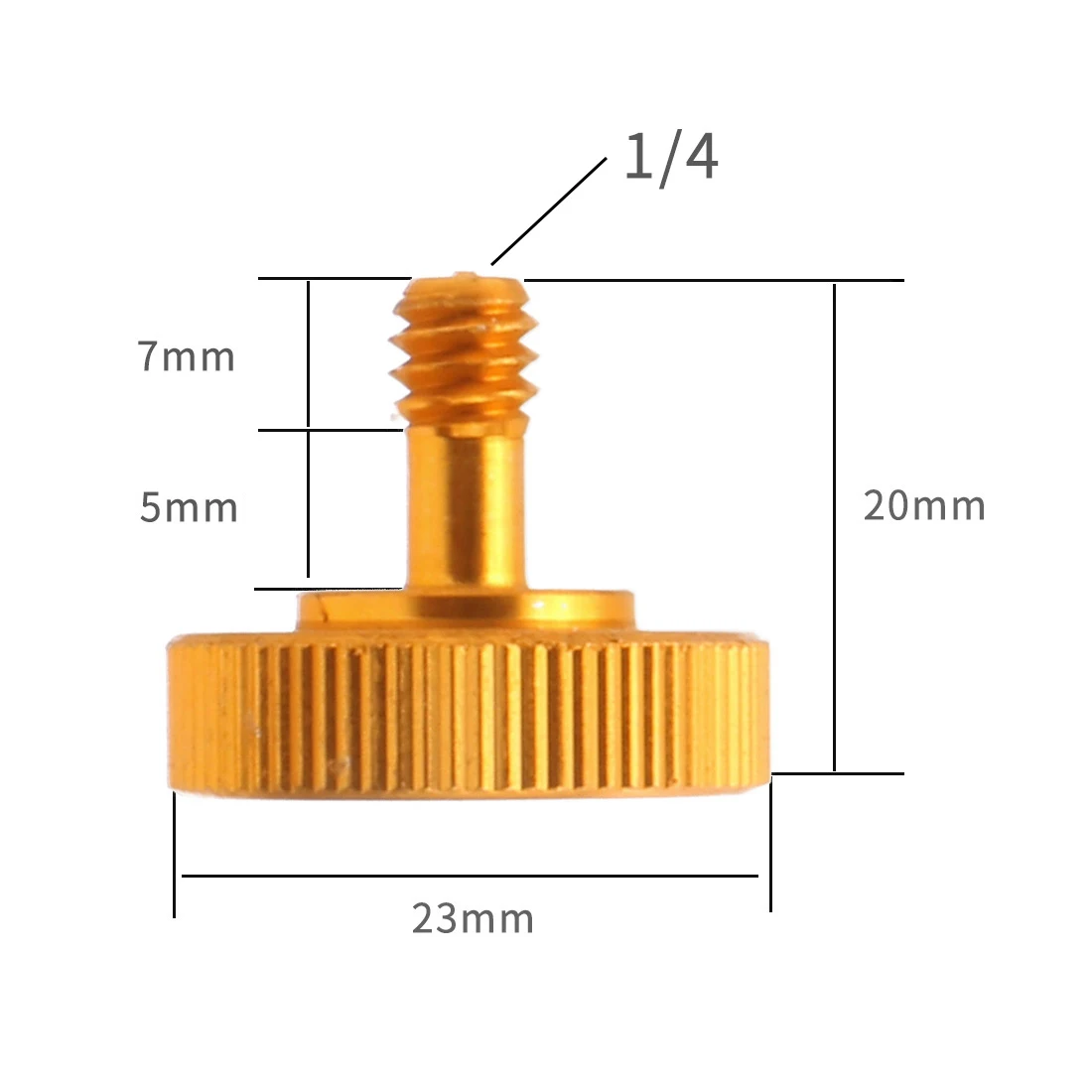 10PCS Aluminium Rändel Schritt Kopf Hand Straffen Rändelschraube 1/4 bis 1/4 zoll Männlich zu Weiblich Umwandlung Schnellwechselplatte Schraube – Detail 4