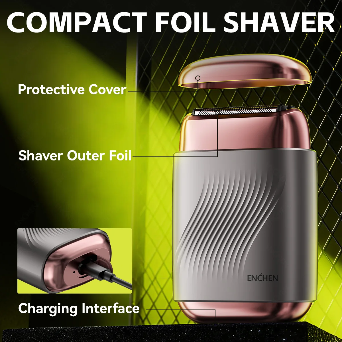 ENCHEN MS006 Electric Compact Foil Shaver 100% Waterproof 3D Floating Blades With Detachable Magnetic Head 6800RPM Motor