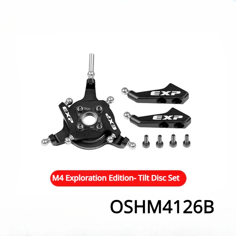 OMPHOBBY M4 Explore RC Helicopter Parts Exploration- Tilting Disc M4 Explore Blade Grip Arm & Swashplate Set (Black) OSHM4126B