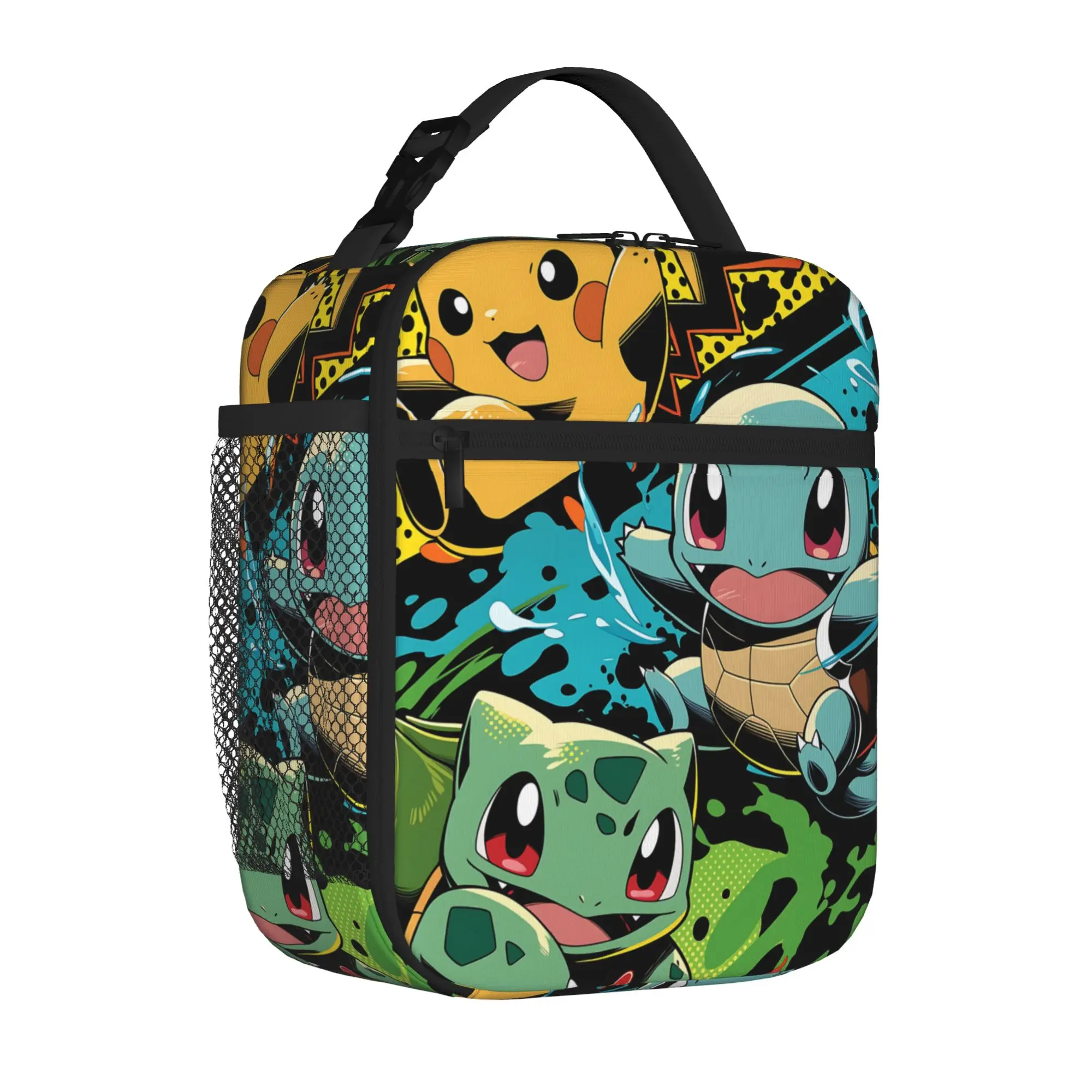 1 Piece For Students Food Container Green Portable Pocket Pokemon Zipper Closure Aluminum Foil Food Pouch For Travel