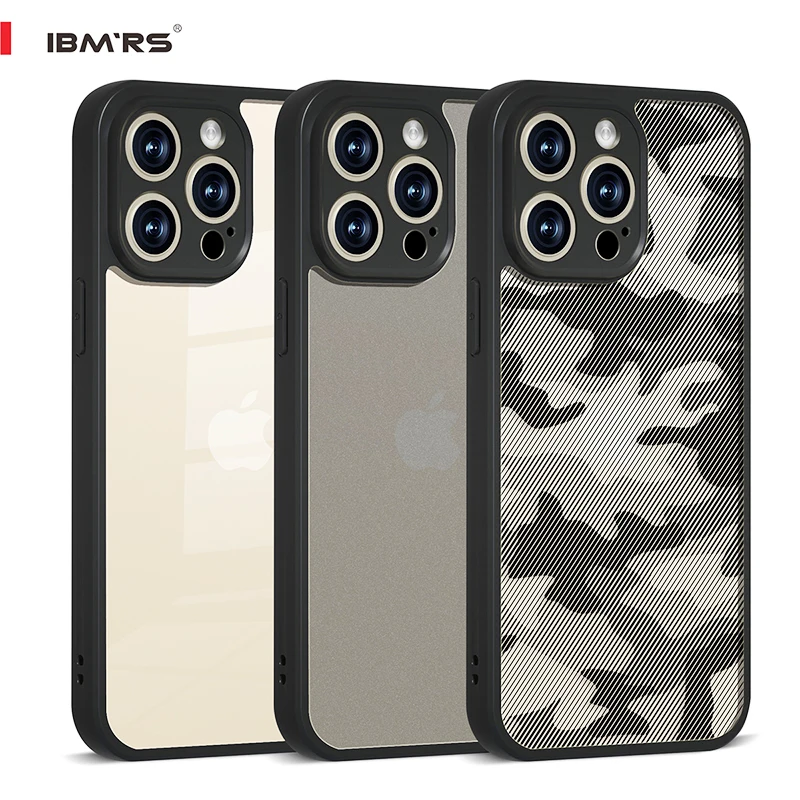 

IBMRS for iPhone 15 Pro Max Case Camo, Camouflage Shockproof Cover, PC+TPU Dual Layer Protective Armor