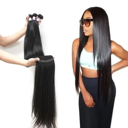 34 36 40 50 inches Brazilian Straight Hair Weaves Remy Human Hair Extension Straight Hair Bundles Natural Black Color 1 Bundles