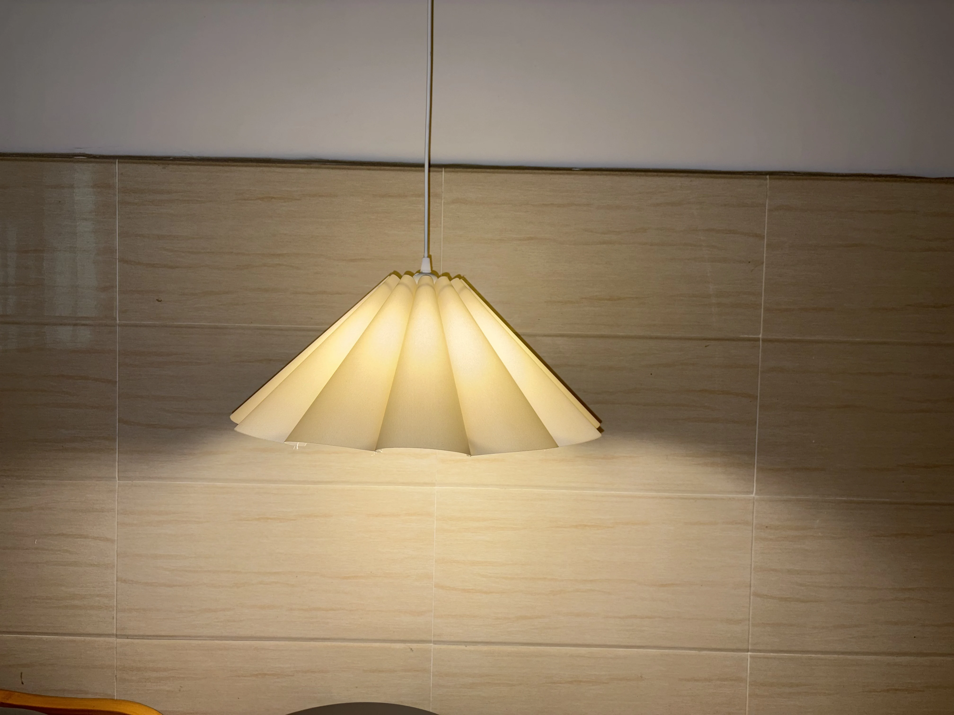 Petal Shaped Lampshade Cream Chandelier E26 E27 LED Indoor Pendant Lamp for Living Room Bedroom Dining Room Bar Simple Lights