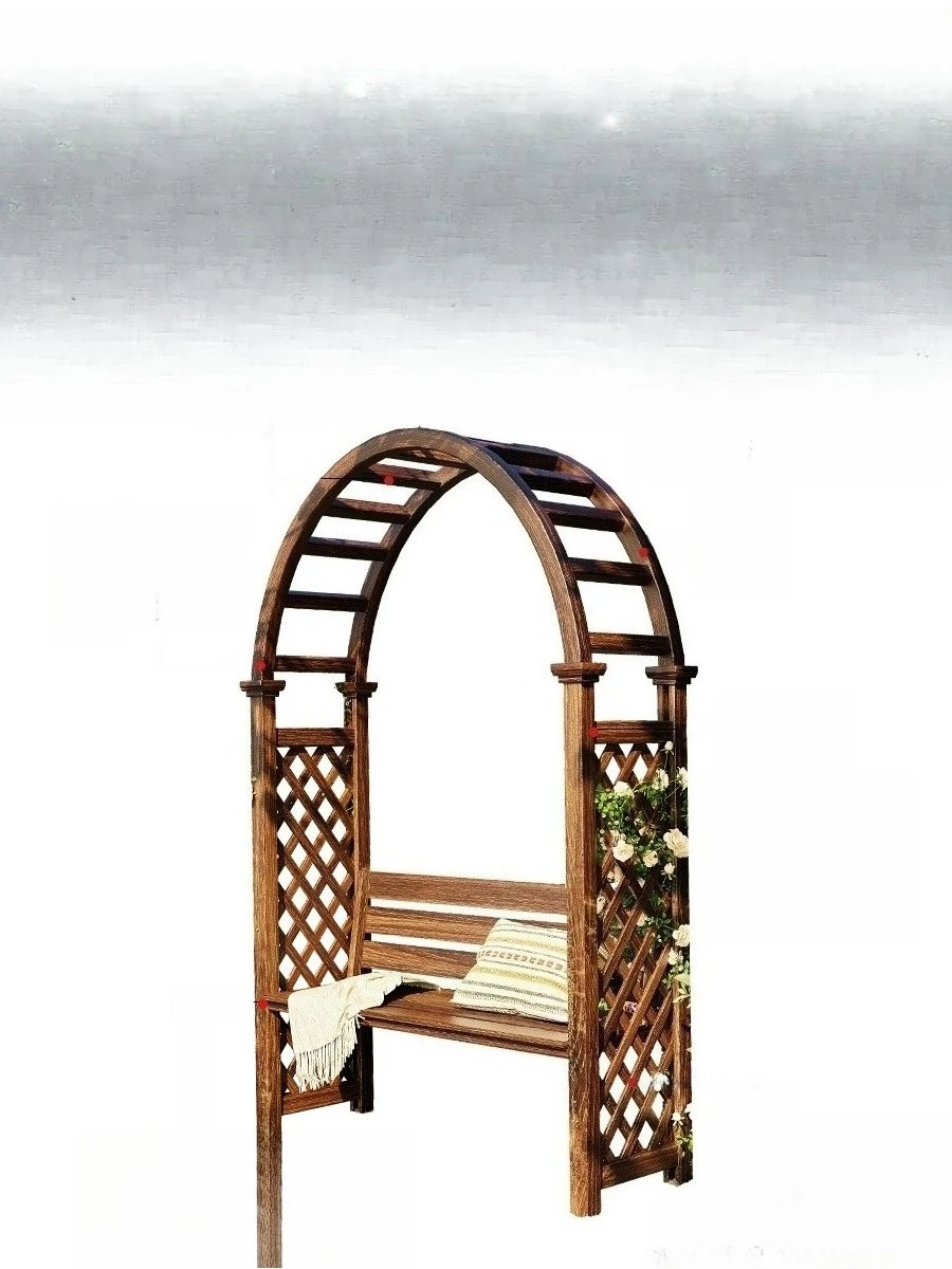

Antiseptic wood arch flower stand seat outdoor courtyard grape stand outdoor garden decorative terrace rose climbing vine stand