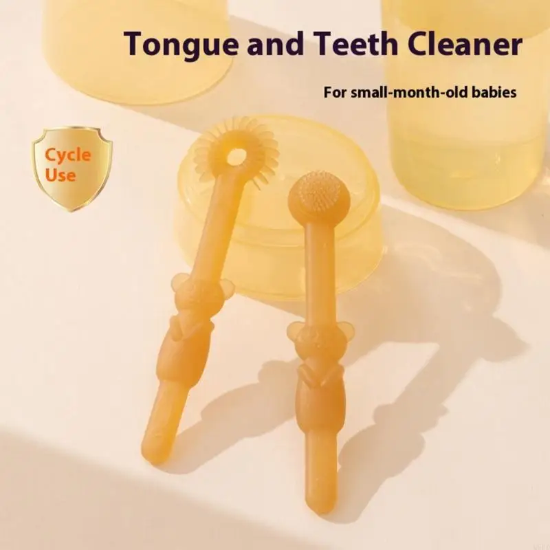 2 unids/set cepillos dientes para bebés pequeños herramienta limpieza revestimiento lengua ligero