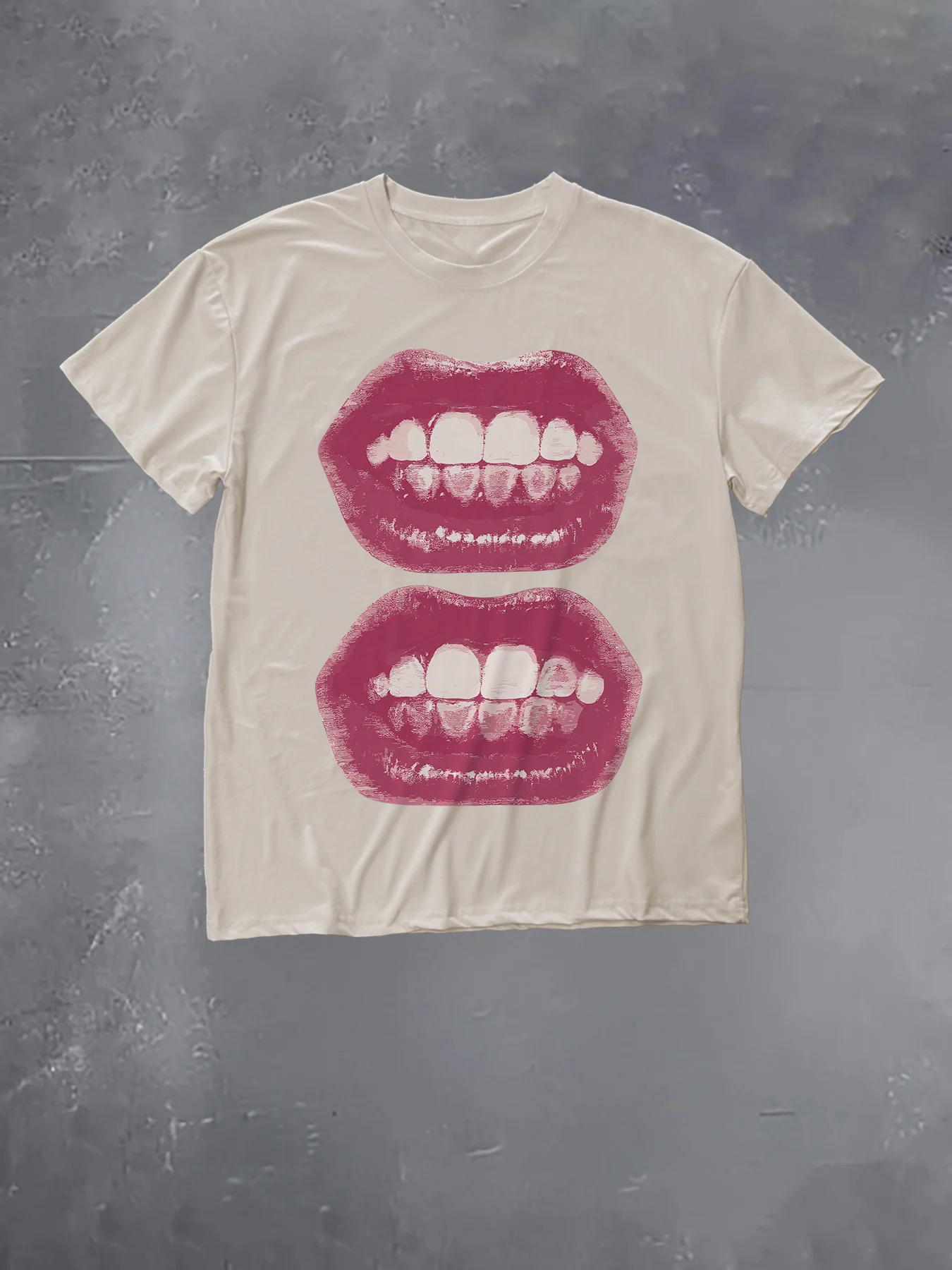 2026 Summer Men's Retro Artistic Lip Pattern Print T-shirt Cotton Casual Stylish Streetwear Oversized Suitable for Any Occasion