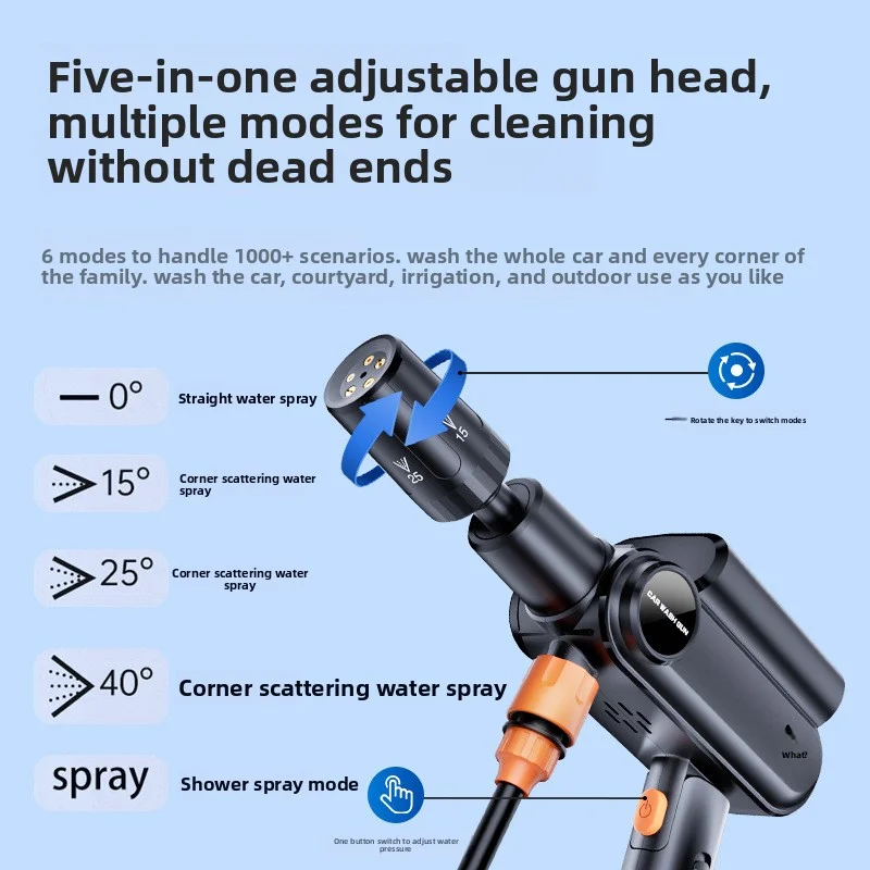 ZK Automotive Cleaning Washer Machine Foldable Brushless High Pressure Car Wash Gun Electric Garden Watering Washing Spray Gun