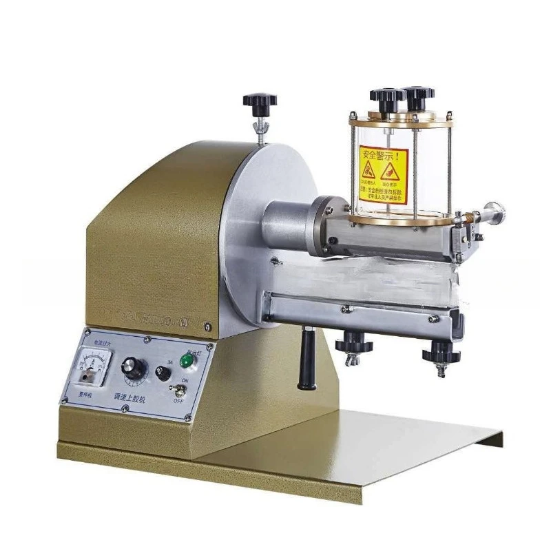 Yellow glue machine 6-inch sealed speed control roller gluing machine self-adhesive does not miss high precision