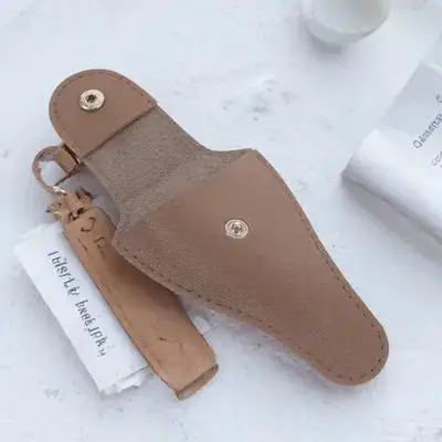 

Nail Clippers Protective Case Deep Brown PU Cover for Cuticle Scissors Tweezers Pedicure Tool Lightweight Durable Manicure