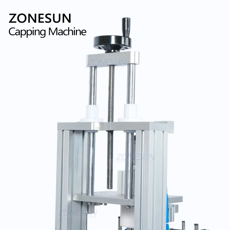 ZONESUN ZS-XG1870D Pneumatic Semi Automatic Tabletop Capping Machine For Jar Whisky Plastic Glass Bottle Cap Press