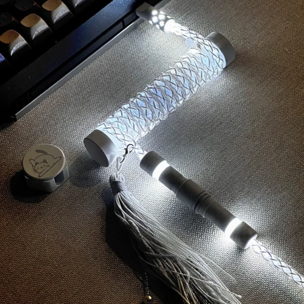UNKNOWN ERROR D20 Copper Aviation Connector Keyboard Cable White LED Single Crystal Type-C to USB-A Custom Keyboard Accessories